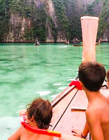 Expat, Lydias kids on a boat in Vietnam