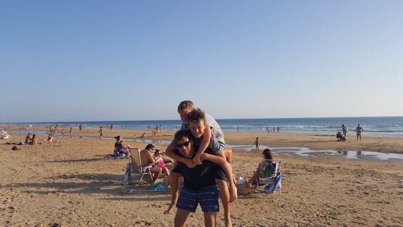 On the beach in Spain