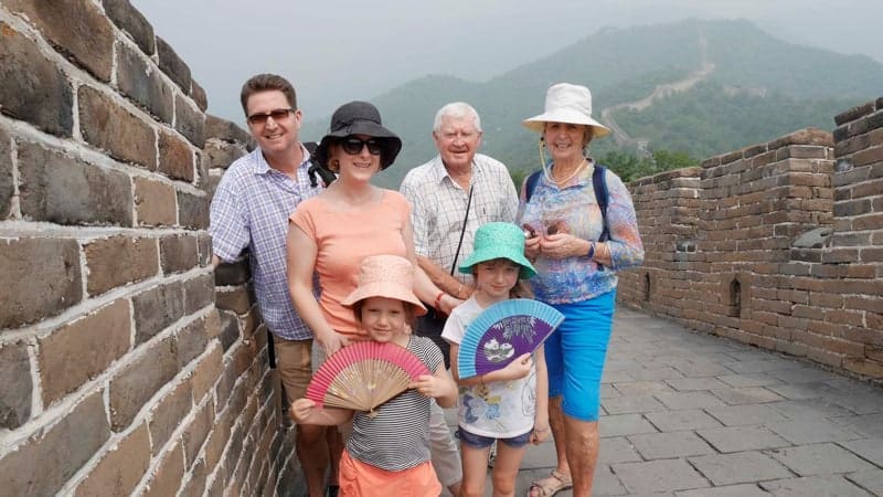 Expat Emily and Family on the Great wall of China
