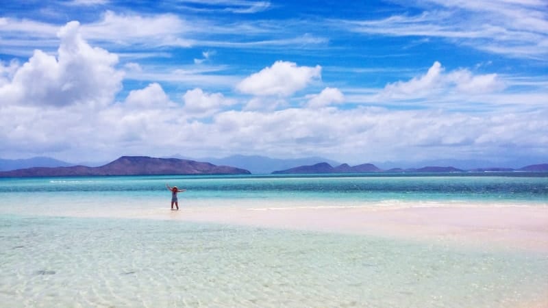 Expat Viola on the beautiful beach