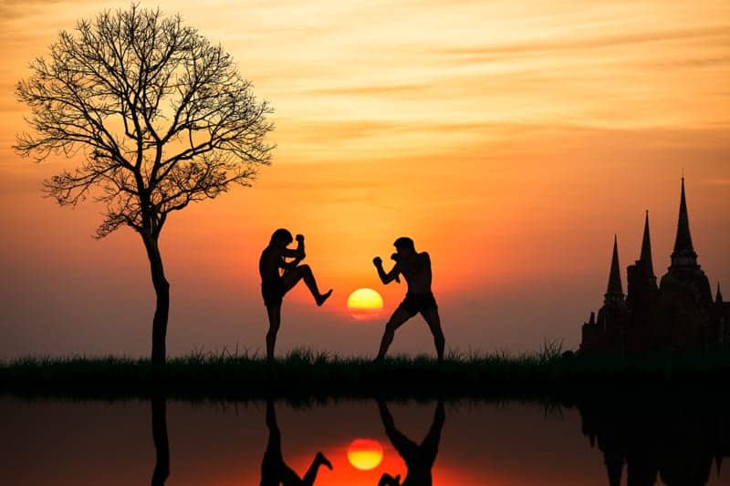 Thailand Boxers at sunset
