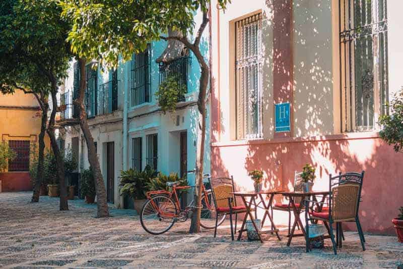 A cafe in Seville, Spain.  Locals enjoying the great lifestyle.