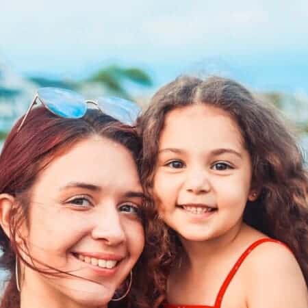 A mother and daughter in a safe country