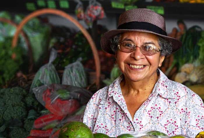 Friendly lady in market in Panama