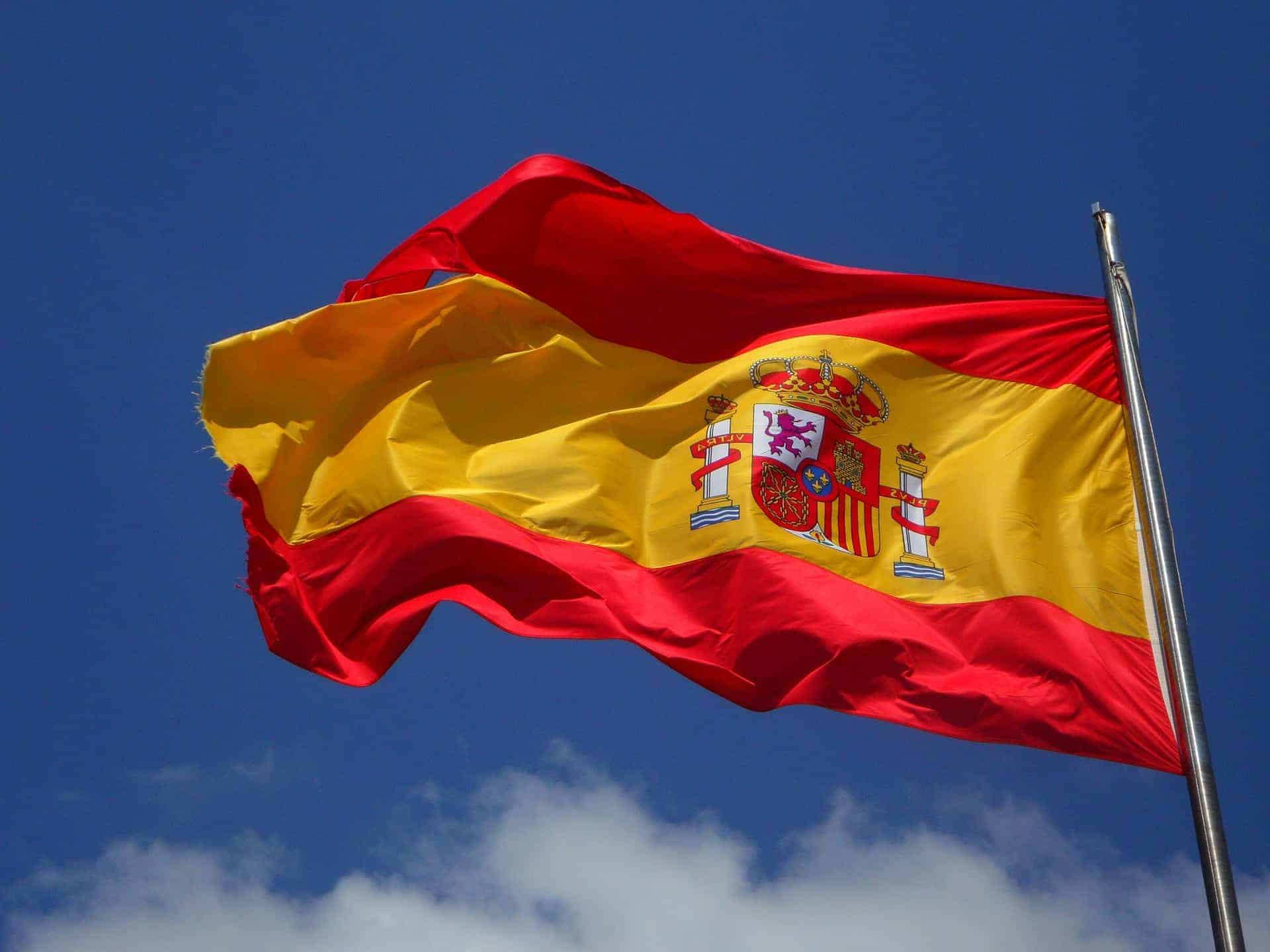 A Spanish flag, symbol of Spanish citizenship and passport.