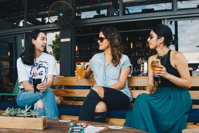 A Group of Students enjoying a drink together in a new country