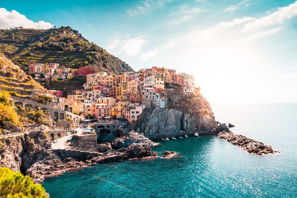 picturesque clifftop village in italy