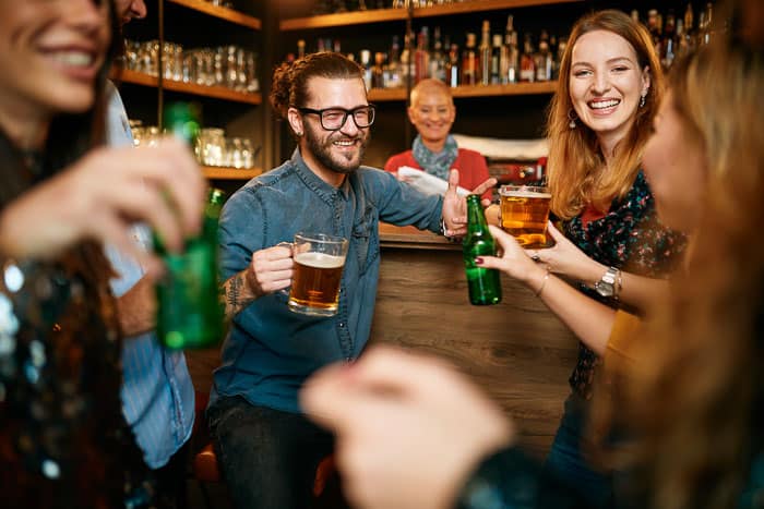 People in an Irish pub in Ireland