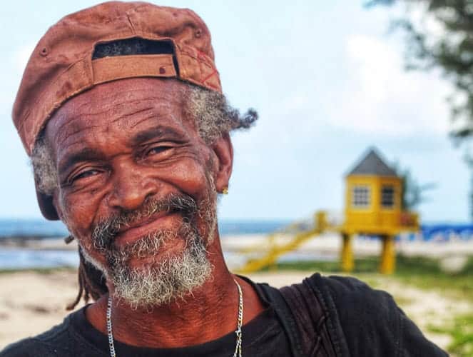A man smiling, living on the island of Barbados