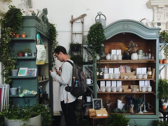 A man living in Ireland in a cute shop in Dublin