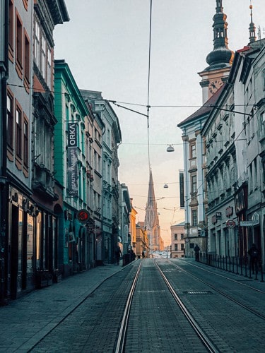 Beautiful Street Scene in Olomouc, Czechia