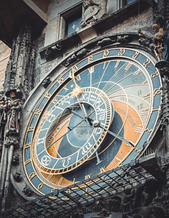 A clock in Prague, Czech Republic