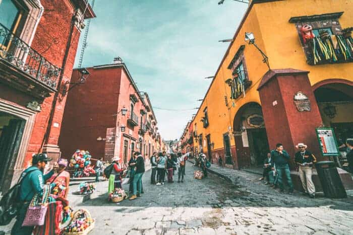 A colorful street in Mexico 