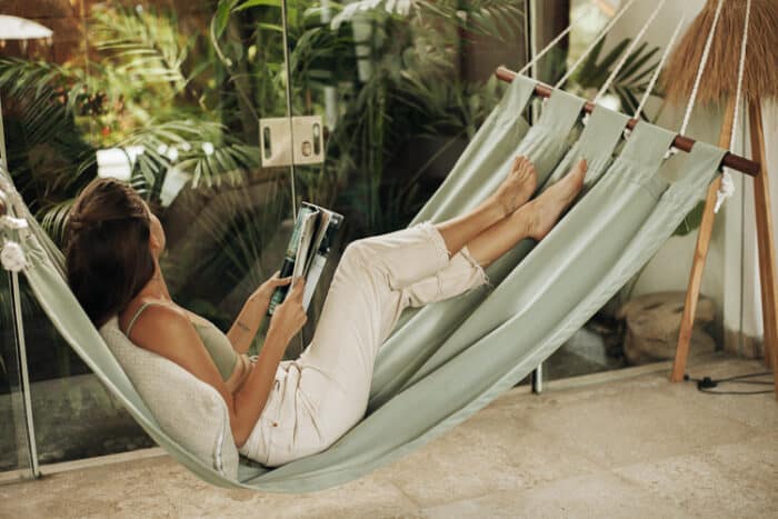 Retiree in hammock in Mexico