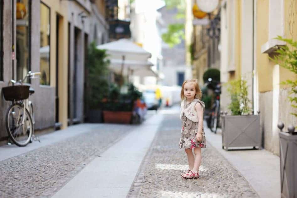 Girl in the street, living in France