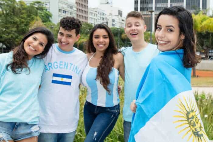 Argentinians with a flag living in Argentina