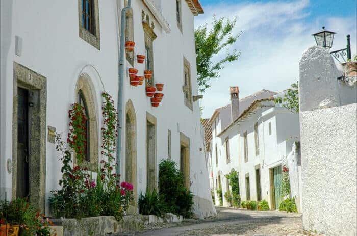 Beautiful white houses in Portugal