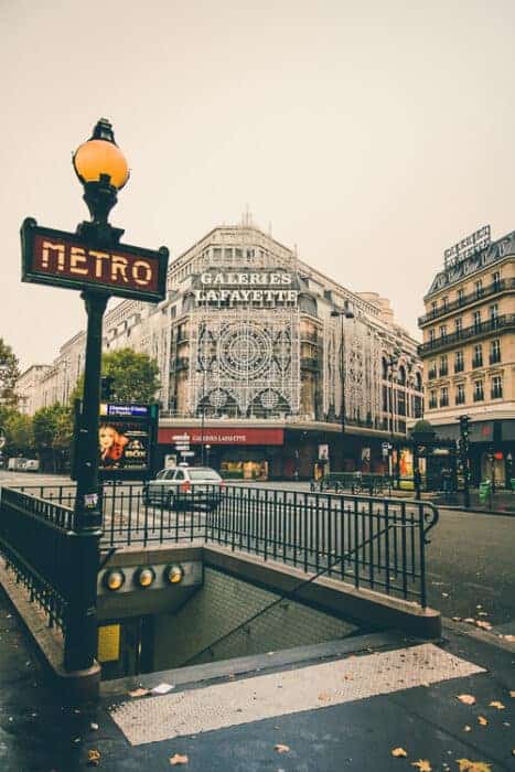 Buidlings and the metro in France