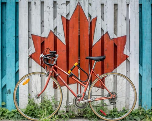 Canada flag wall paint