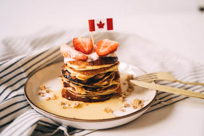 Pancakes and Maple syrup are famous in Canada