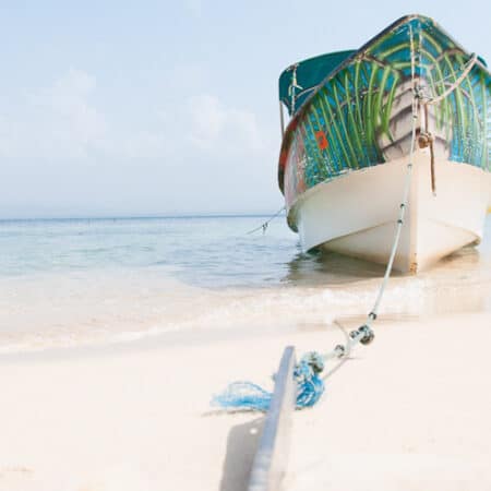 A boat on the beach in Panama