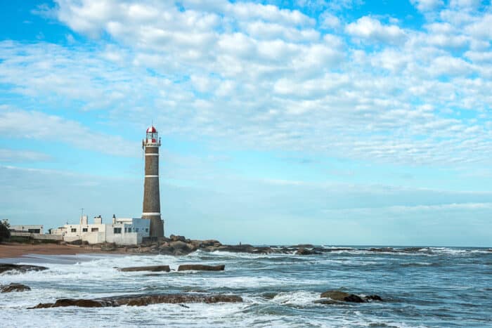A beautiful lighthouse by the beach in Uruguay