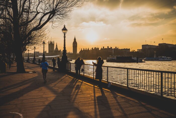 The Thames at sunset. 