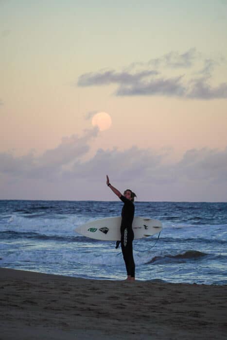 There are so many beautiful beaches in Uruguay.  This is of a surfer on one of them.