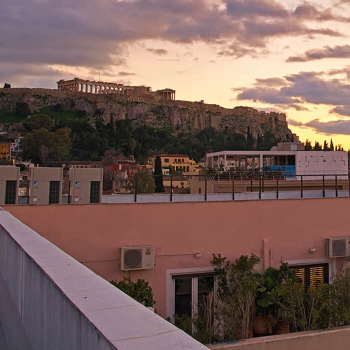 The beautiful Parthenon view from one of the Greek learning schools