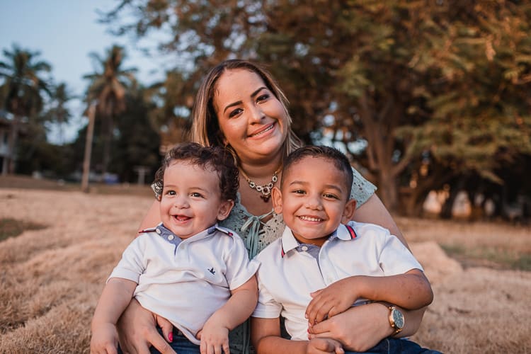 A happy family living in Puerto Rico