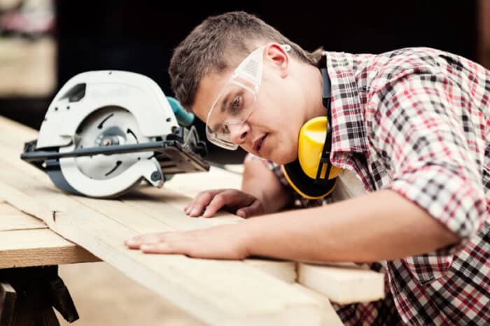 A carpenter working.  Another skill that you can get a skilled migration visa for.