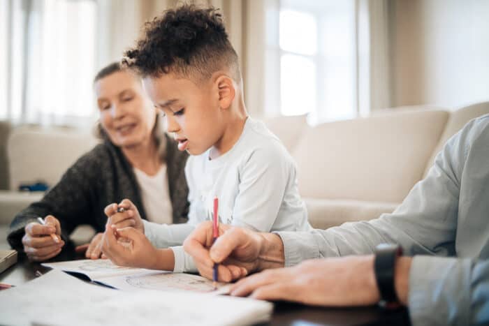 A child with his grandparents who are able to give him citizenship of the country they were born in