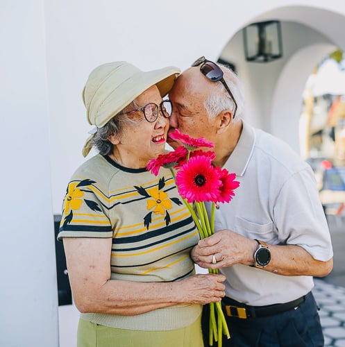 A happy retired couple in Spain