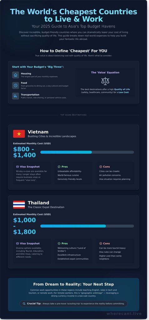 The worlds cheapest countries to live and work infographic